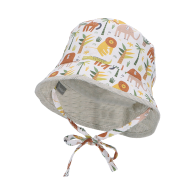 Sterntaler Chapeau de pêcheur réversible animaux blanc