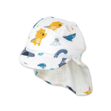 Sterntaler Casquette avec protection de nuque Dinos écru