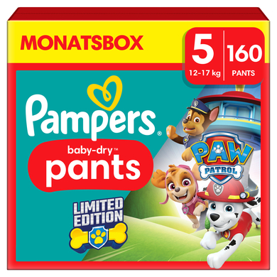 Image of Pampers Baby-Dry Pants Paw Patrol, maat 5 Junior 12-17kg, maandbox (1 x 160 luiers) 