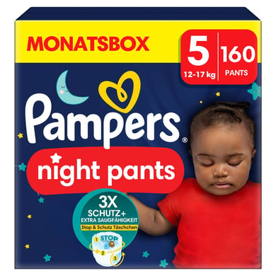 Pampers Couches culottes Baby-Dry Pants Night T.5 12-17 kg pack mensuel 1x160 pièces