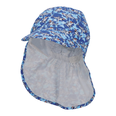 Image of Sterntaler Cappello a punta con protezione del collo blu squalo059