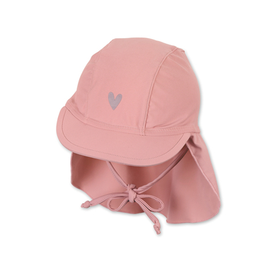 Sterntaler Peaked Cap med nackskydd Heart Pale Pink