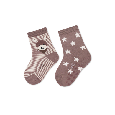 Sterntaler Chaussettes ABS pack de deux Emmi marron
