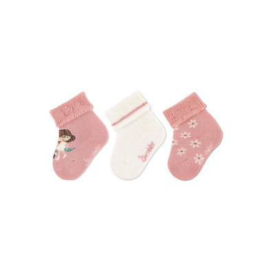Levně Sterntaler Dětské ponožky 3-Pack Girls Pale Pink