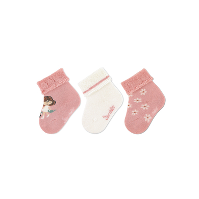 Sterntaler Lot de 3 chaussettes bébé fille rose pâle