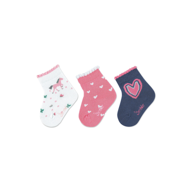 Sterntaler Lot de 3 chaussettes bébé cheval blanc