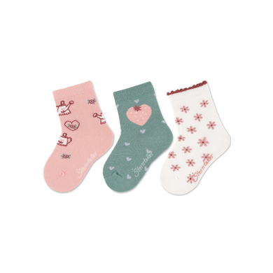 Sterntaler Lot de 3 chaussettes arrosoir rose