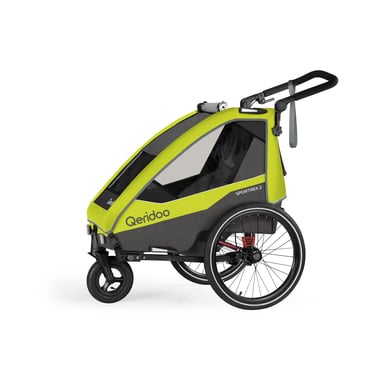 Qeridoo® Remorque de vélo enfant Sportrex2 édition limitée Lime Green