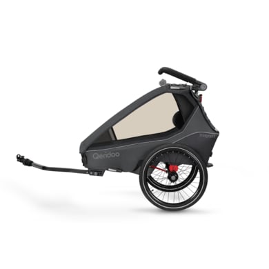 Qeridoo® Kinderfahrradanhänger Kidgoo1 Steel Grey Kollektion 2023 Q-KDG1-23-SG