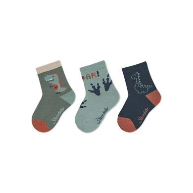 Sterntaler Lot de 3 chaussettes Dino vert foncé