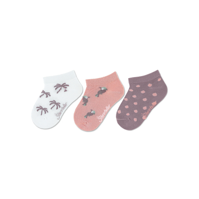 Sterntaler Lot de 3 chaussettes de sneakers blanches