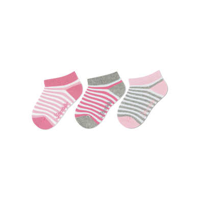 Sterntaler Lot de 3 chaussettes de sneakers milleraies roses