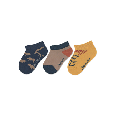 Sterntaler Lot de 3 chaussettes de sneakers Planet marine