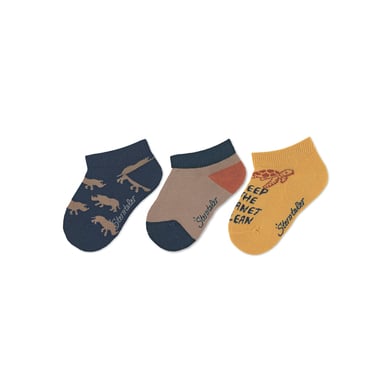 Sterntaler Lot de 3 chaussettes de sneakers Planet marine