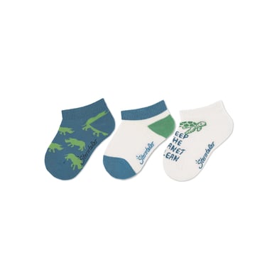 Sterntaler Lot de 3 chaussettes de sneakers Planet bleu moyen