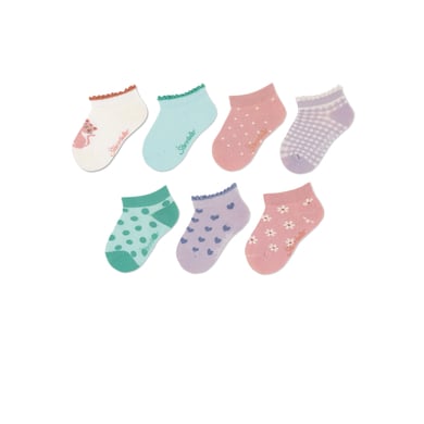 Sterntaler Lot de 7 socquettes pour sneakers rose pâle