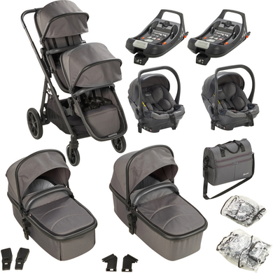 babyGO Poussette double inline Duo Mega Ultra Set Grey