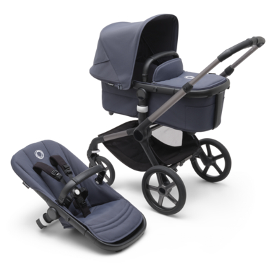 bugaboo Poussette duo combinée 2en1 Fox 5 siège Graphite/Stormy Blue