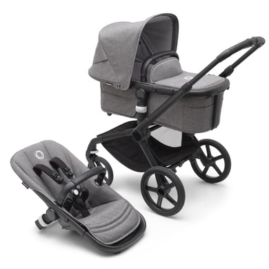 Image of bugaboo Passeggino Fox 5 con navicella e seduta nero/grigio Melange059