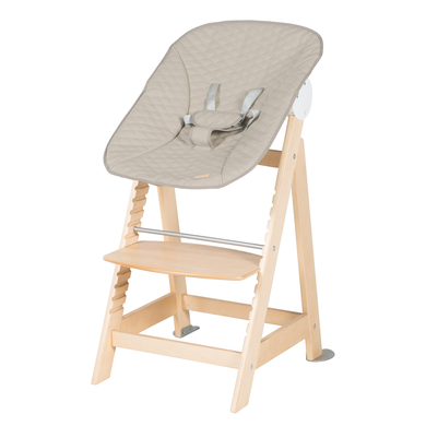Levně roba Born Up Set 2 v 1 jídelní židlička s lehátkem a schody natur/ grey