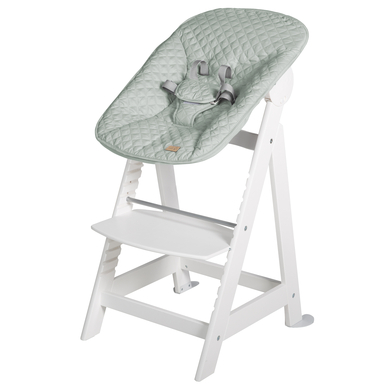 Levně roba Born Up Set 2 v 1 vysoká židlička včetně nástavce bílá zelená