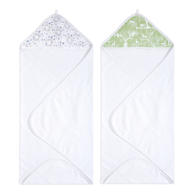 Image of aden +anais™ Asciugamano da bagno con cappuccio 2 pezzi Harmony