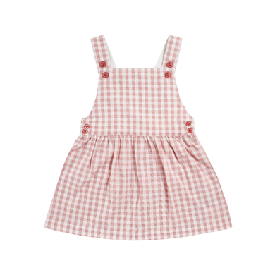 JACKY Robe à bavette tissée à carreaux/ off white