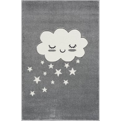 LIVONE Tapis enfant Kids love Rugs nuage gris argenté/blanc