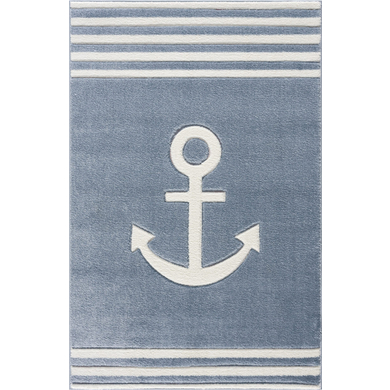 LIVONE Tapis enfant Kids love Rugs ancre bleu/blanc