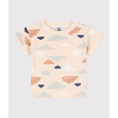 Petit Bateau T-shirt bébé manches courtes jersey imprimé blanc avalanche/multicolore