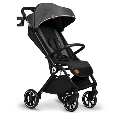 LIONELO Annet Plus - Poussette bébé canne universelle - Jusqu'à 22 kg -  Sécurité 5 points d'attache - Gris foncé gris - Lionelo