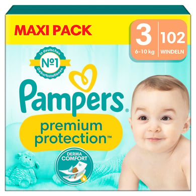 Image of Pampers Premium Protection , maat 3 Midi, 6-10kg, Maxi Pack (1x 102 luiers) 