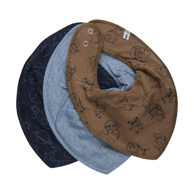 pippi Bandana bébé Ashley Blue lot de 3