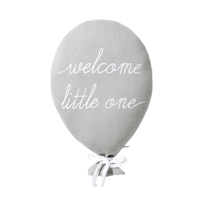 Nordic Coast Company Coussin décoratif montgolfière welcome little one gris