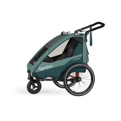 Levně Qeridoo ® Dětský vozík za kolo Sportrex 1 Limited Edition 2023 Mineral Blue