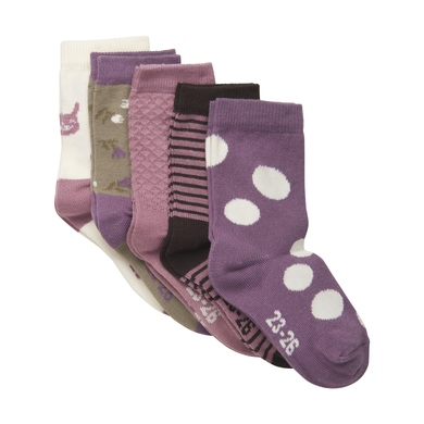 Minymo Lot de 5 chaussettes Orchid Haze
