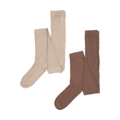 Minymo Collants, paquet de 2 Hazel Brown