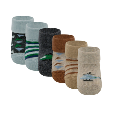 Ewers Chaussettes bébé pack de 6 hélicoptère/anneau/triangle gris