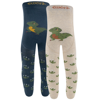 Ewers Collants Dino pack de 2 bleu-beige