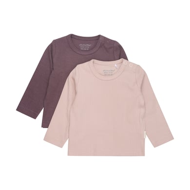 Minymo Långärmad skjorta 2-pack Misty Rose