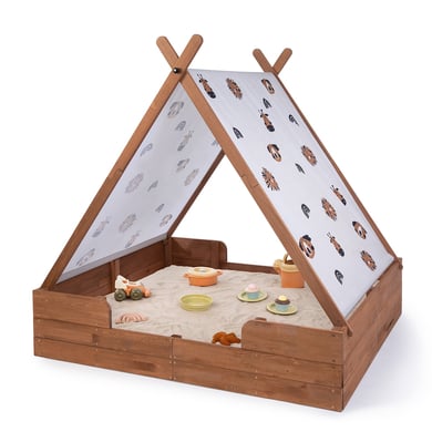 MUDDY BUDDY® Bac à sable enfant tente Safari Seeker bois, cacao