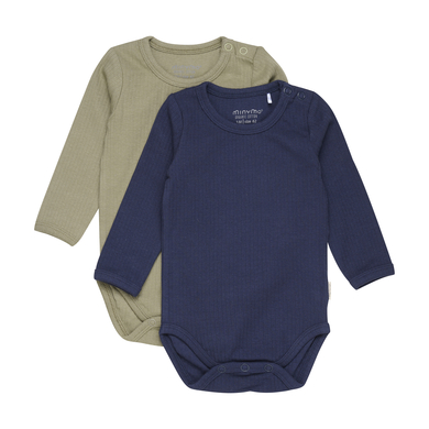 Image of Minymo Body a manica lunga 2 pezzi Navy scuro059