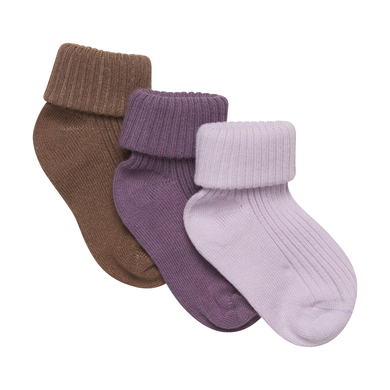 Minymo Pack de 3 chaussettes pour bébé Very Grape