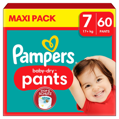 Image of Pampers Baby-Dry Pants, taglia 7 Extra Large 17+ kg, Confezione Maxi (1 x 60 Pants)