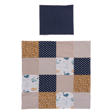 Ullenboom Parure de lit enfant baleines 80x80/35x40 cm