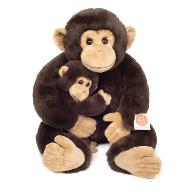 Teddy HERMANN® Peluche chimpanzé et bébé, 40 cm