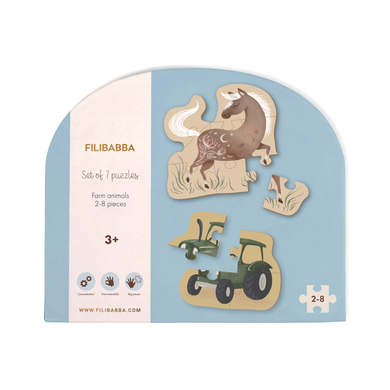 Levně Filibabba Sada 7 puzzle - Zvířata na farmě