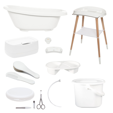 Image of bébé-jou®Set da bagno e cura, 8 pezzi Sense bianco