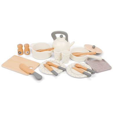 New class ic Toys Stoviglie in legno colorate