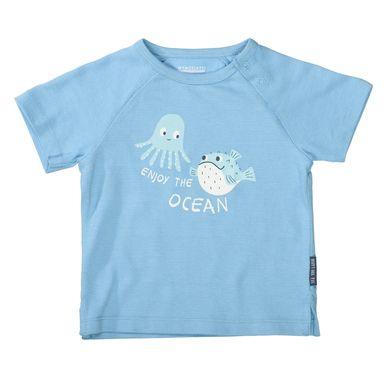 Staccato T-shirt azurblå strukturerad